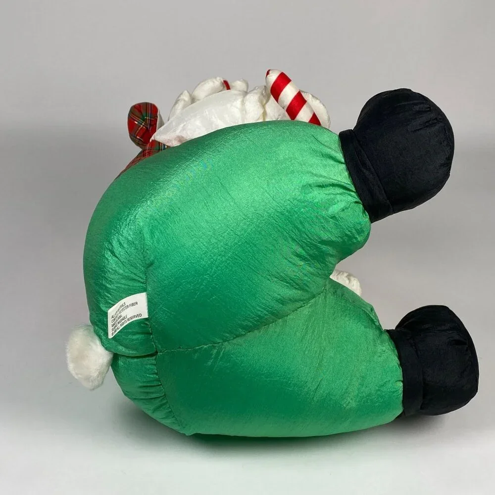 1993 International Silver Co. Holiday Reindeer Plush Nylon Stuffed Animal w Bell